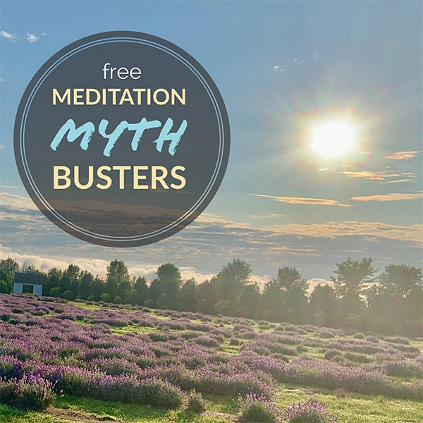 Lavender field at sunrise used to promote myth-busting content around meditation classes in London Ontario.